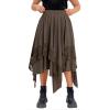 imageVerdusa Womens Renaissance Flowy Fairy Skirt Y2k Contrast Lace Layered Asymmetrical Midi SkirtsBrown