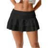 imageVerdusa Womens Ruffle Layered Mini Skirts Y2K Flared Flowy Short SkirtBlack