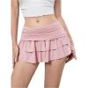 imageVerdusa Womens Ruffle Layered Mini Skirts Y2K Flared Flowy Short SkirtPink
