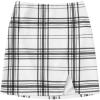 imageVerdusa Womens Split Hem Zipper Side Bodycon Mini SkirtPlaid White