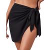 imageVerdusa Womens Tassel Hem Asymmetrical Swimwear Wrap Cover Up SkirtPlain Black
