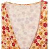 imageVerdusa Womens 70s Floral Print Tie Front Blouse Bell Long Sleeve V Neck Crop TopOrange