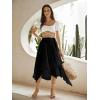 imageVerdusa Womens Asymmetrical Hem Elastic Waist Chiffon Flowy Long SkirtBlack