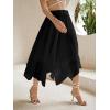 imageVerdusa Womens Asymmetrical Hem Elastic Waist Chiffon Flowy Long SkirtBlack