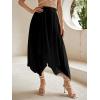 imageVerdusa Womens Asymmetrical Hem Elastic Waist Chiffon Flowy Long SkirtBlack