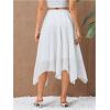 imageVerdusa Womens Asymmetrical Hem Elastic Waist Chiffon Flowy Long SkirtWhite