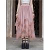 imageVerdusa Womens Asymmetrical Tulle Skirts Elastic High Waist Ruffle Tiered Mesh Long SkirtDusty Pink