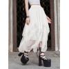 imageVerdusa Womens Asymmetrical Tulle Skirts Elastic High Waist Ruffle Tiered Mesh Long SkirtWhite