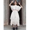 imageVerdusa Womens Asymmetrical Tulle Skirts Elastic High Waist Ruffle Tiered Mesh Long SkirtWhite