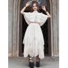 imageVerdusa Womens Asymmetrical Tulle Skirts Elastic High Waist Ruffle Tiered Mesh Long SkirtWhite