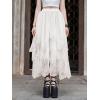 imageVerdusa Womens Asymmetrical Tulle Skirts Elastic High Waist Ruffle Tiered Mesh Long SkirtWhite