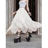 imageVerdusa Womens Asymmetrical Tulle Skirts Elastic High Waist Ruffle Tiered Mesh Long SkirtWhite
