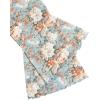 imageVerdusa Womens Bell Sleeve Lettuce Trim Mock Neck Floral Mesh Top Crop T ShirtBlue