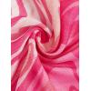 imageVerdusa Womens Bell Sleeve Lettuce Trim Mock Neck Floral Mesh Top Crop T ShirtMarble Pink