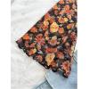 imageVerdusa Womens Bell Sleeve Lettuce Trim Mock Neck Floral Mesh Top Crop T ShirtOrange Black