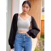 imageVerdusa Womens Bolero Shrug Open Front Mesh Long Sleeve Lightweight Cardigan Dress Cover Up ShrugBlack