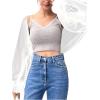 imageVerdusa Womens Bolero Shrug Open Front Mesh Long Sleeve Lightweight Cardigan Dress Cover Up ShrugWhite