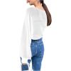imageVerdusa Womens Bolero Shrug Open Front Mesh Long Sleeve Lightweight Cardigan Dress Cover Up ShrugWhite