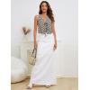 imageVerdusa Womens Bow Tie Knot Front V Neck Wave Print Sleeveless Crop Top Boho VestBlack and White
