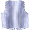 imageVerdusa Womens Bow Tie Knot Front V Neck Wave Print Sleeveless Crop Top Boho VestBlue Stripes