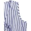 imageVerdusa Womens Bow Tie Knot Front V Neck Wave Print Sleeveless Crop Top Boho VestBlue Stripes
