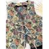 imageVerdusa Womens Bow Tie Knot Front V Neck Wave Print Sleeveless Crop Top Boho VestFloral Multi