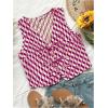 imageVerdusa Womens Bow Tie Knot Front V Neck Wave Print Sleeveless Crop Top Boho VestRadiant Orchid