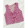 imageVerdusa Womens Bow Tie Knot Front V Neck Wave Print Sleeveless Crop Top Boho VestRadiant Orchid
