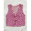 imageVerdusa Womens Bow Tie Knot Front V Neck Wave Print Sleeveless Crop Top Boho VestRadiant Orchid
