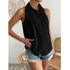imageVerdusa Womens Casual Sleeveless Collar Button Down Summer Shirt Blouse TopBlack