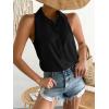 imageVerdusa Womens Casual Sleeveless Collar Button Down Summer Shirt Blouse TopBlack