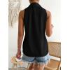 imageVerdusa Womens Casual Sleeveless Collar Button Down Summer Shirt Blouse TopBlack