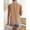 imageVerdusa Womens Casual Sleeveless Collar Button Down Summer Shirt Blouse TopSolid Apricot