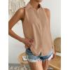 imageVerdusa Womens Casual Sleeveless Collar Button Down Summer Shirt Blouse TopSolid Apricot