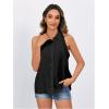 imageVerdusa Womens Casual Sleeveless Collar Button Down Summer Shirt Blouse TopSolid Black