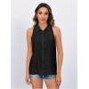 imageVerdusa Womens Casual Sleeveless Collar Button Down Summer Shirt Blouse TopSolid Black