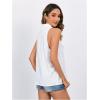 imageVerdusa Womens Casual Sleeveless Collar Button Down Summer Shirt Blouse TopSolid White