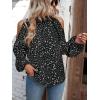imageVerdusa Womens Cold Shoulder Bishop Sleeve Floral Print Blouse Shirt TopBlack