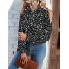 imageVerdusa Womens Cold Shoulder Bishop Sleeve Floral Print Blouse Shirt TopBlack