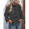 imageVerdusa Womens Cold Shoulder Bishop Sleeve Floral Print Blouse Shirt TopBlack
