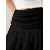imageVerdusa Womens Coquette Ruffle Lace Mini Skirts Y2K Floral Ruched Layered SkirtBlack