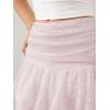imageVerdusa Womens Coquette Ruffle Lace Mini Skirts Y2K Floral Ruched Layered SkirtPink