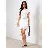imageVerdusa Womens Coquette Ruffle Lace Mini Skirts Y2K Floral Ruched Layered SkirtWhite
