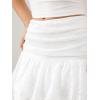 imageVerdusa Womens Coquette Ruffle Lace Mini Skirts Y2K Floral Ruched Layered SkirtWhite