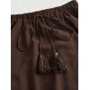 imageVerdusa Womens Elastic Waist Lace Trim Asymmetrical Flowy Long SkirtChocolate Brown