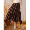 imageVerdusa Womens Elastic Waist Lace Trim Asymmetrical Flowy Long SkirtChocolate Brown
