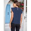 imageVerdusa Womens Elegant Butterfly Sleeve Mock Neck Lace Blouse TopBlue