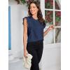 imageVerdusa Womens Elegant Butterfly Sleeve Mock Neck Lace Blouse TopBlue