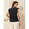 imageVerdusa Womens Elegant Butterfly Sleeve Mock Neck Lace Blouse TopDark Black
