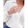 imageVerdusa Womens Elegant Collar V Neck Bishop Long Sleeve Shirt Blouse TopWhite